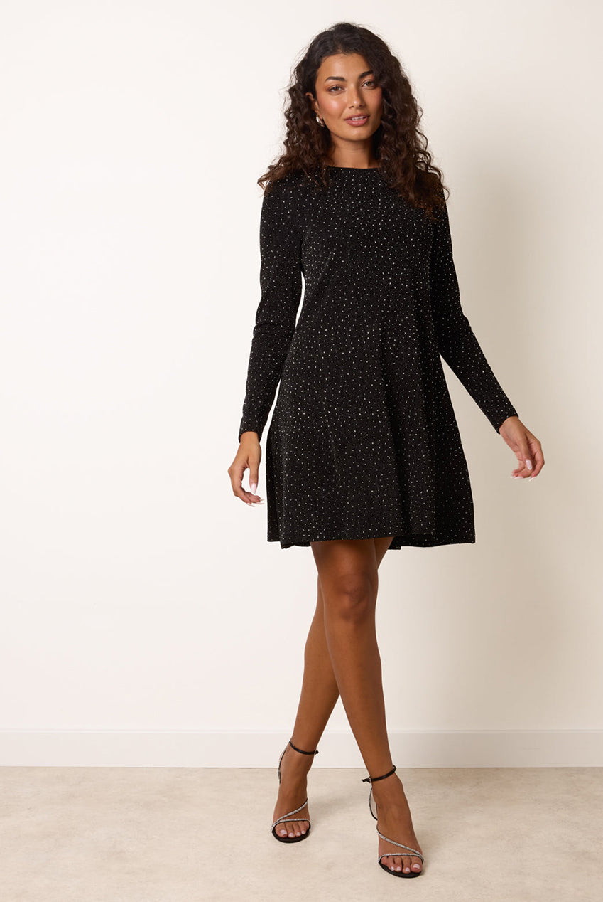 Metallic Diamante Swing Dress AW26012B003