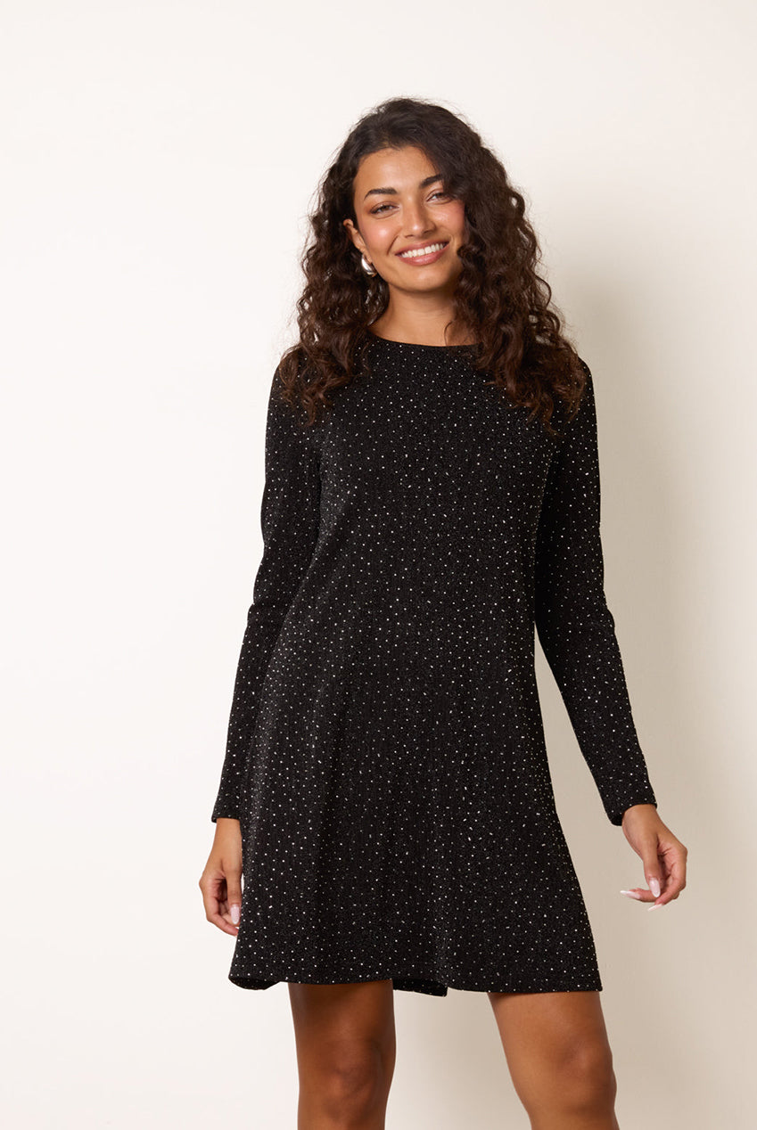 Metallic Diamante Swing Dress AW26012B003