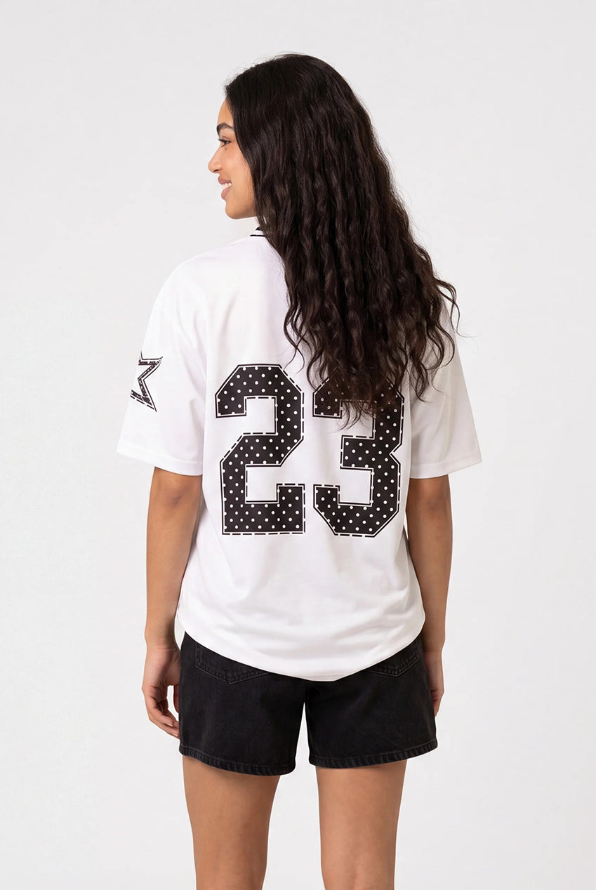 Polka Dot Detail Sports Jersey AW26028P006