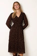 Long Sleeve Polka Dot Mesh Midi Dress by Blue Vanilla