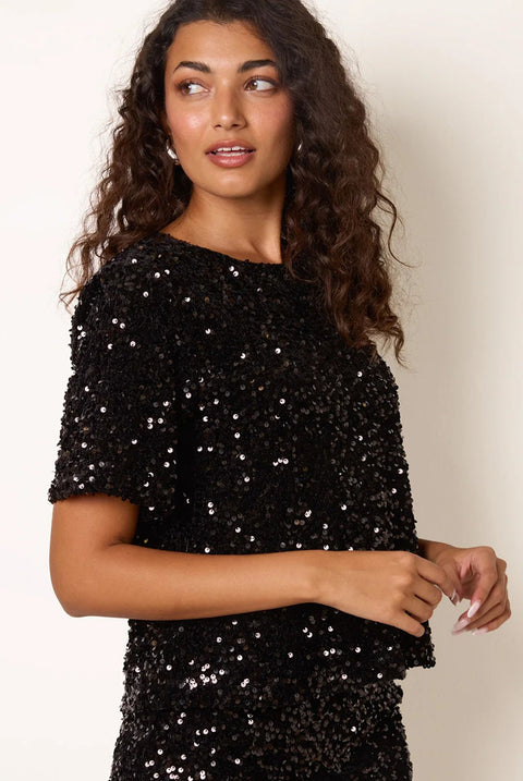 Velvet Sequin Tee by Blue Vanilla