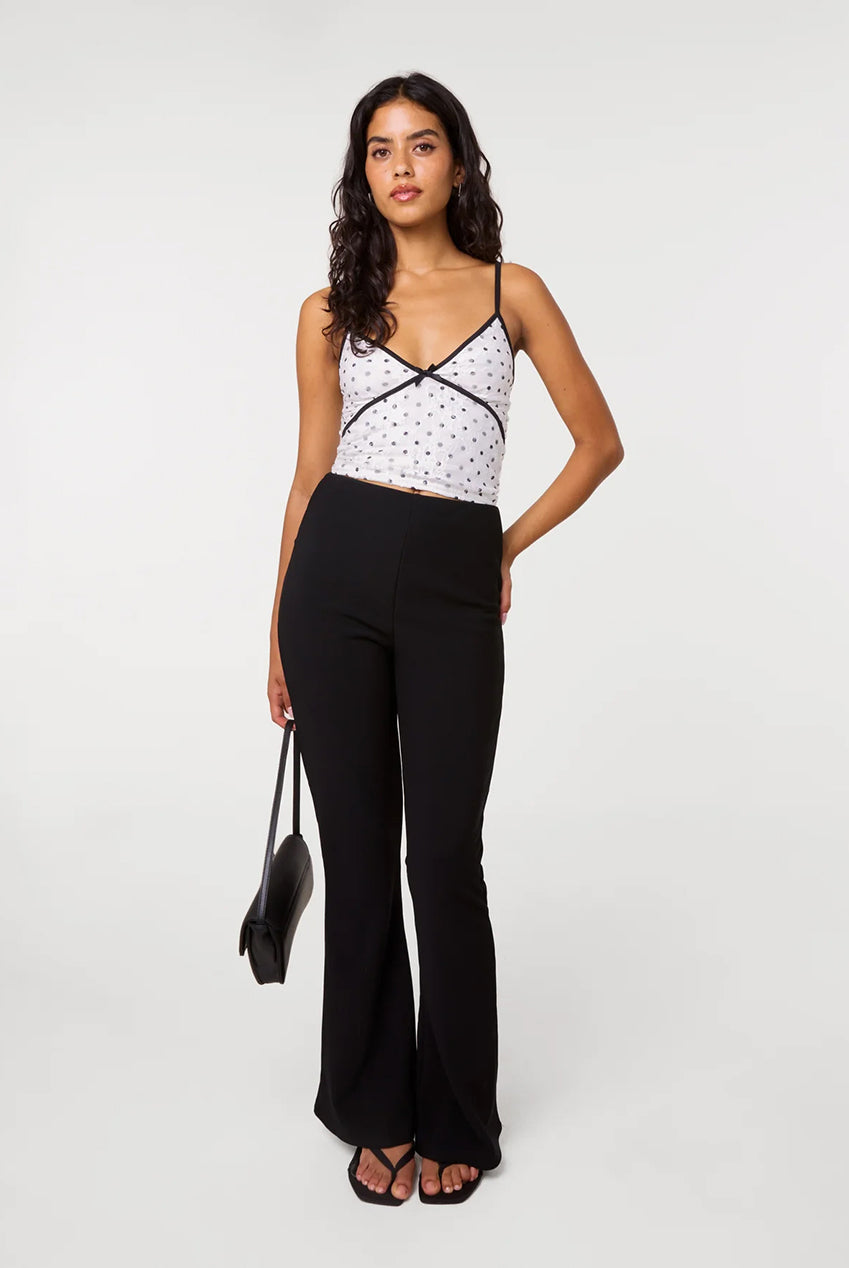 Fine Rib Stretch Flare Trousers AW26112P003