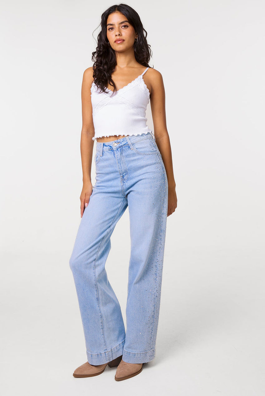 Diamante Side Wide Leg Jeans AW26126P262