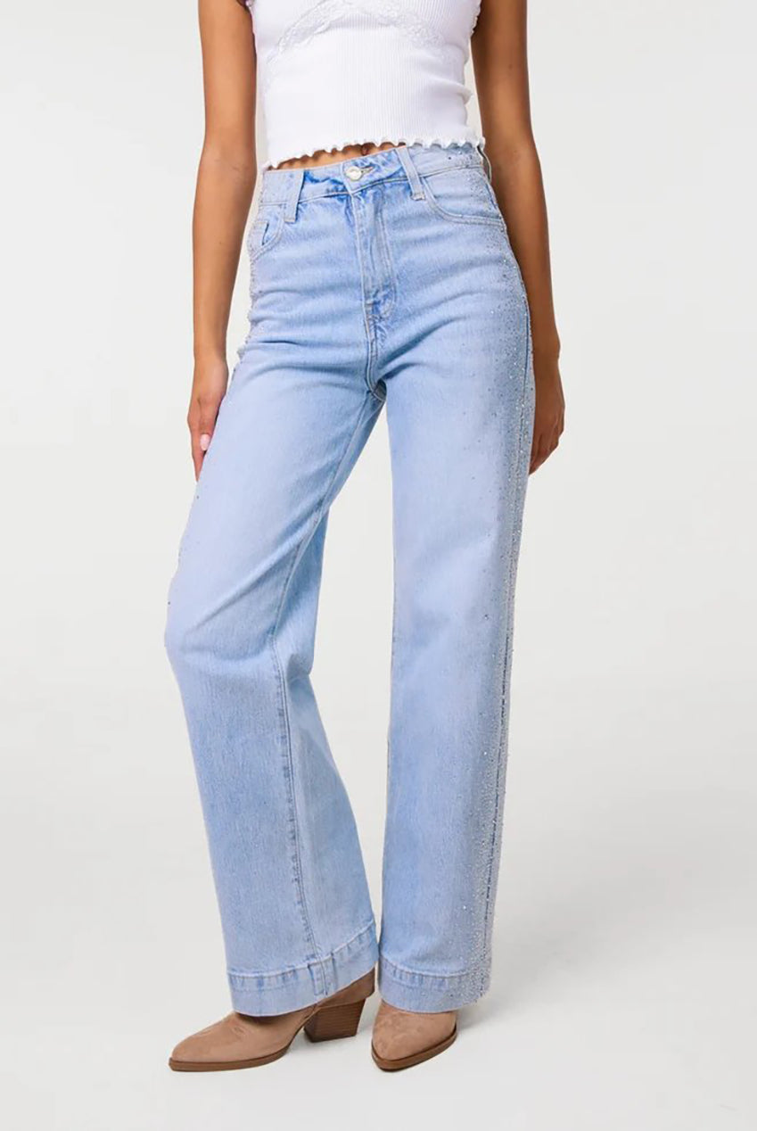 Diamante Side Wide Leg Jeans AW26126P262