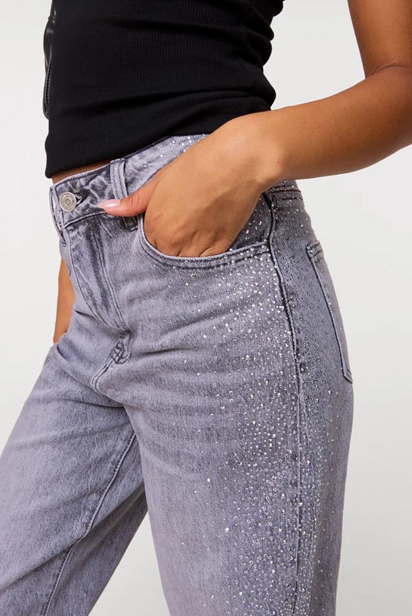 Diamante Side Wide Leg Jeans AW26126P268