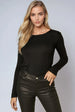 Black Round Neck Long Sleeve Top by Aftershock London