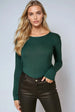 Green Round Neck Long Sleeve Top by Aftershock London