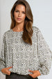 Khaki Leopard Print Round Neck Top by Aftershock London