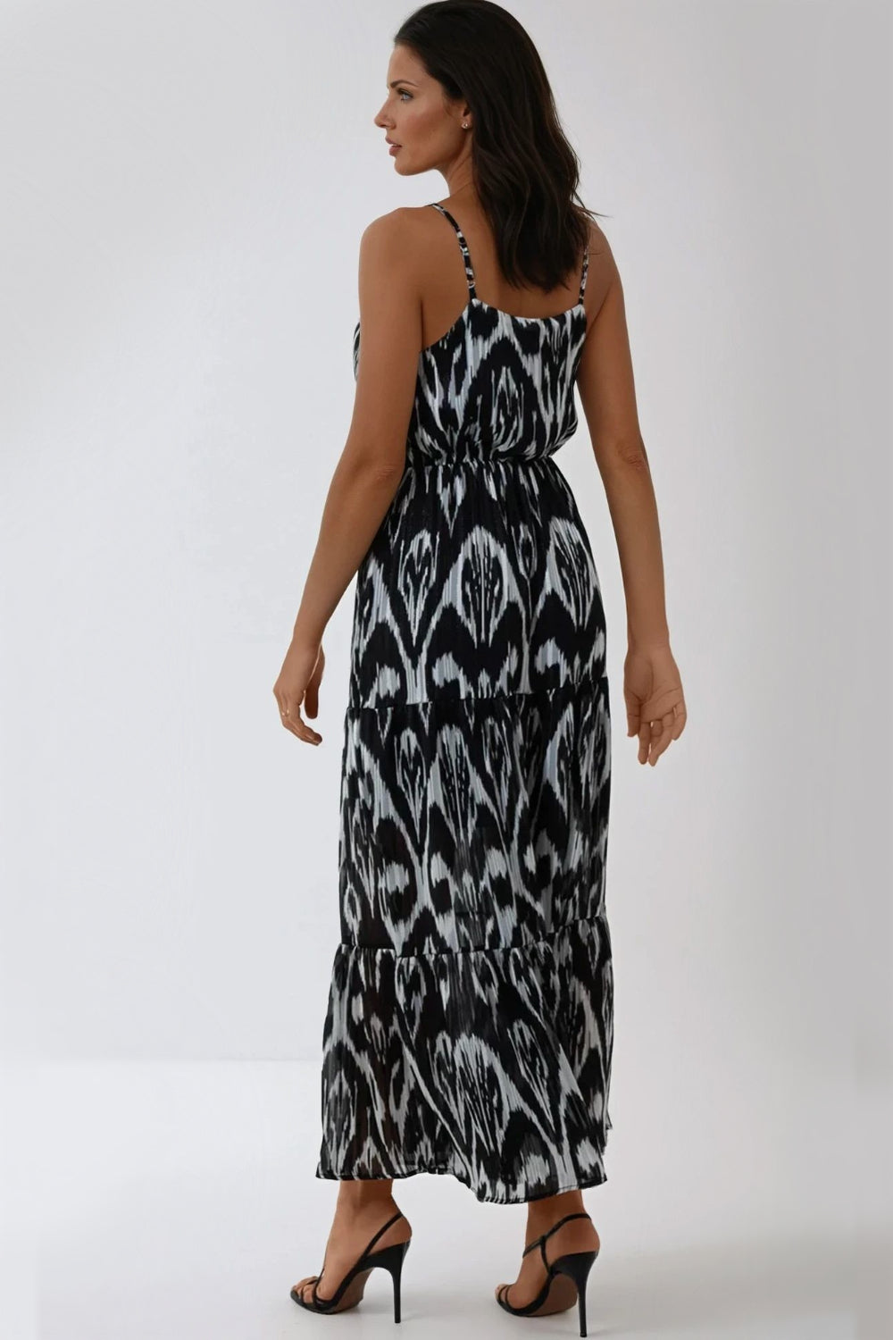 Black Strappy Wrap Maxi Dress ALQ2756003