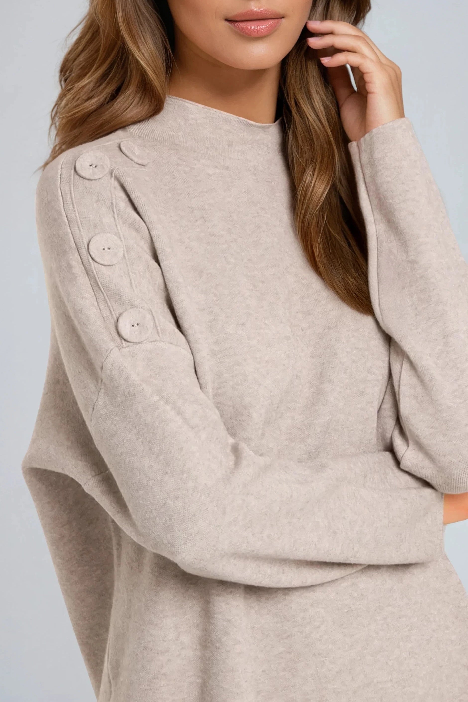 Mocha High Neck Jumper ALNL258543285
