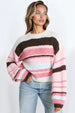 Pink Striped Knitted Jumper by Aftershock London