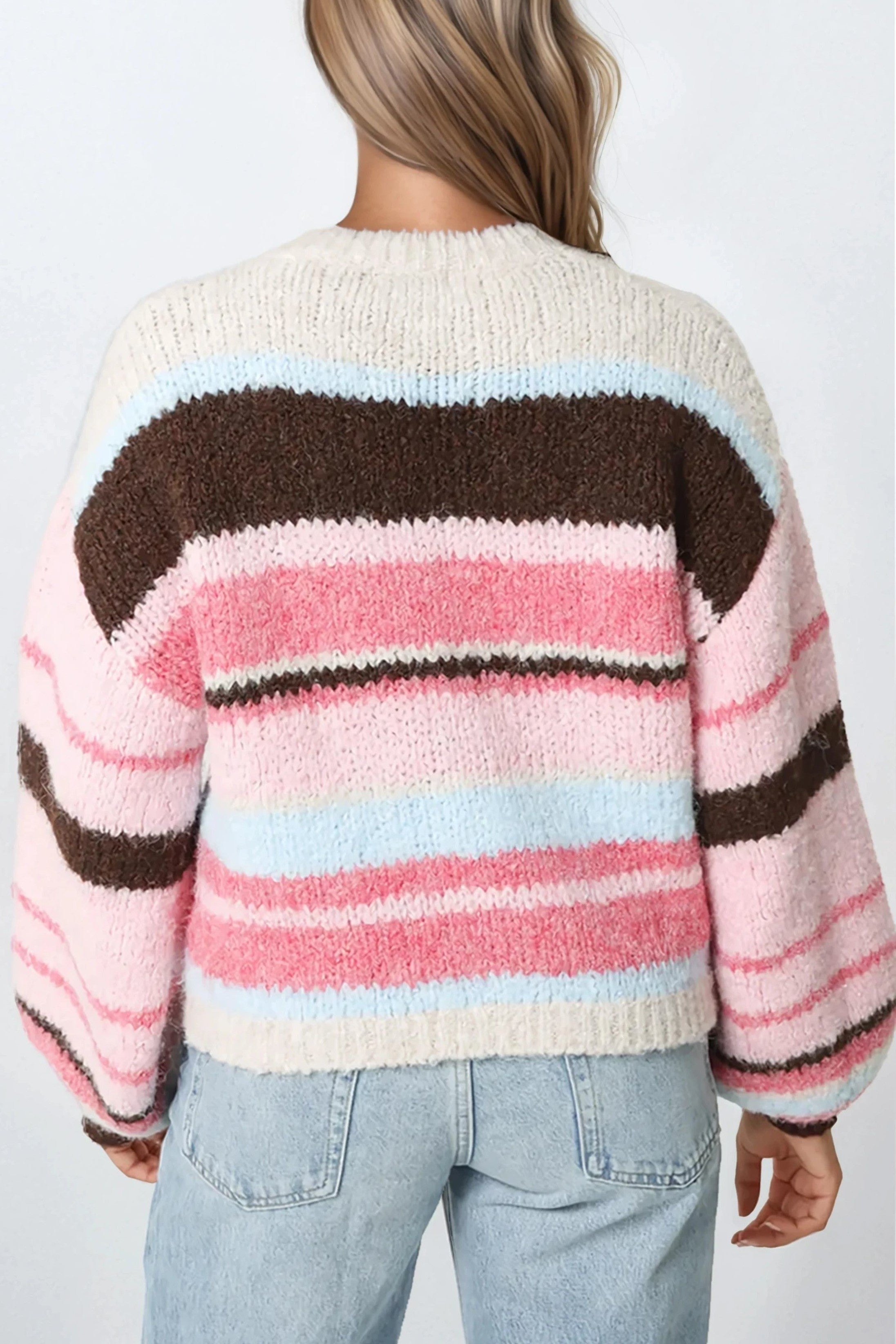 Pink Striped Knitted Jumper ALWF5558