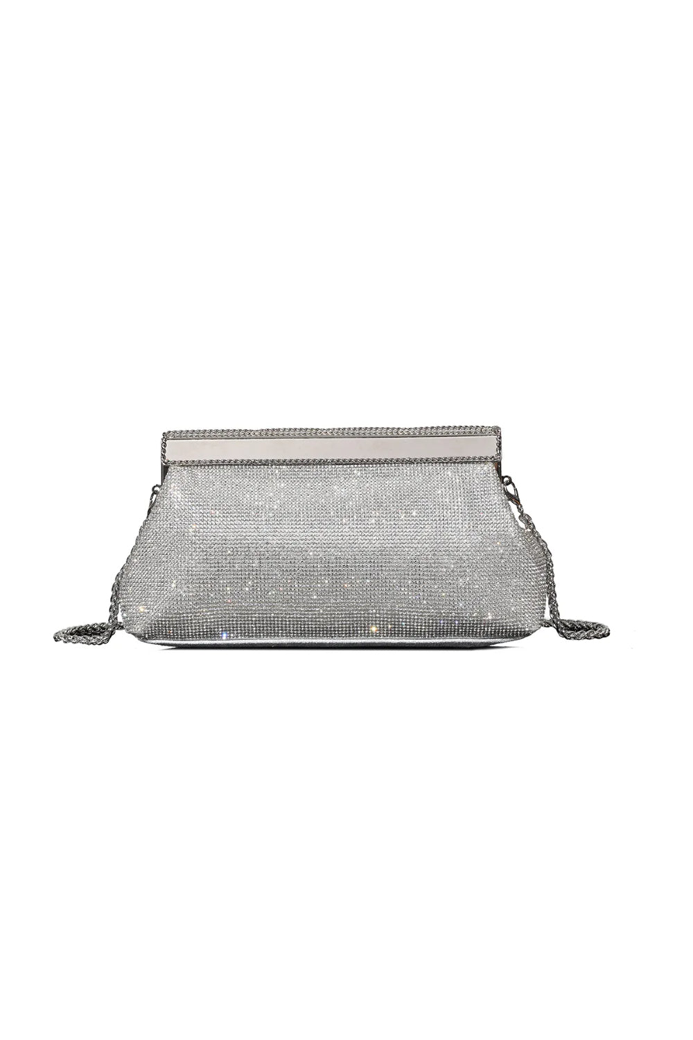 Silver Diamante Clutch Bag ALTL3215