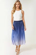 Aftershock London Blue Gradient Pleated Midi Skirt
