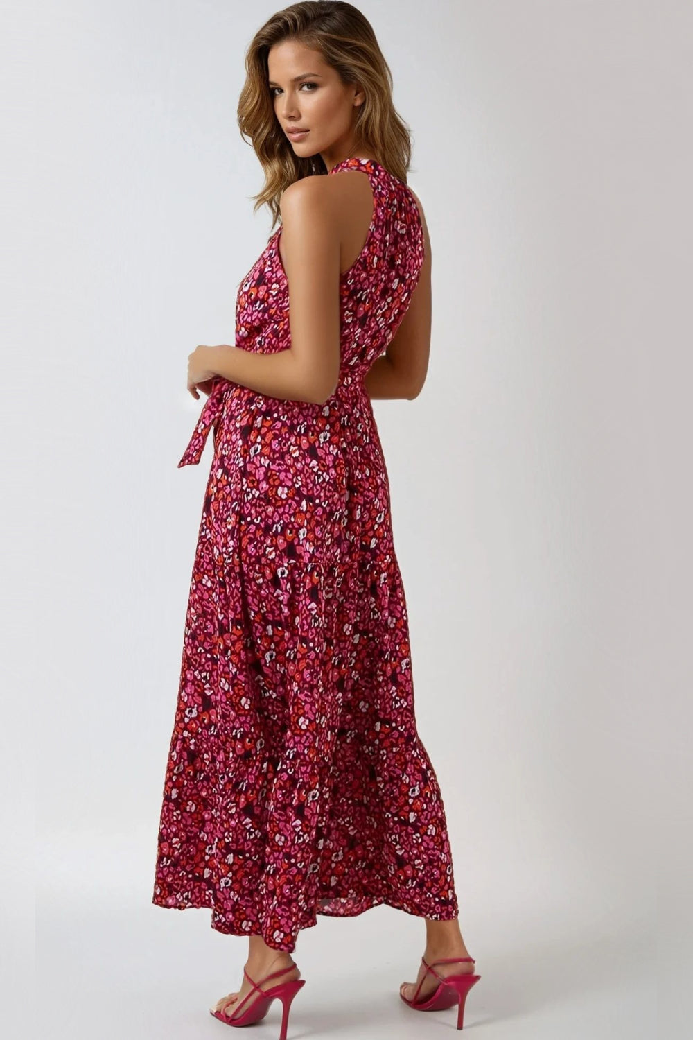 Pink Halterneck Maxi Dress ALNL233916075