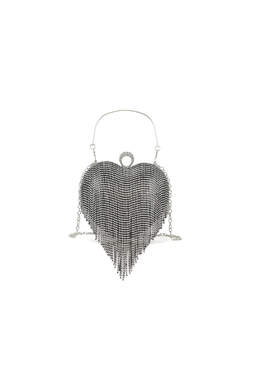 Black Heart Diamante Evening Bag ALCS2904