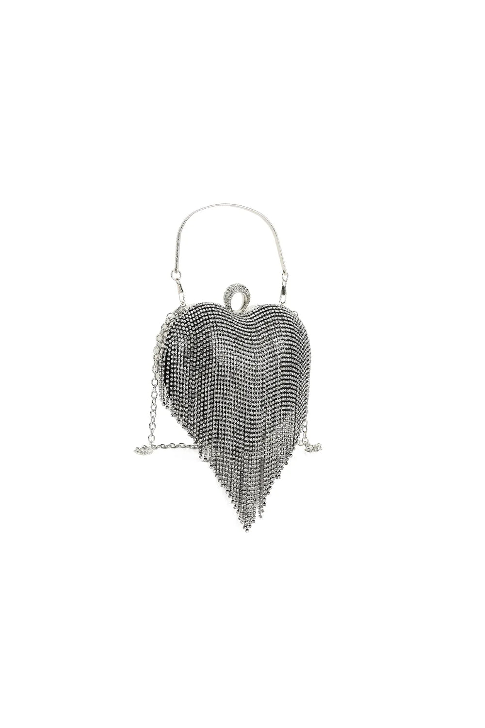 Black Heart Diamante Evening Bag ALCS2904