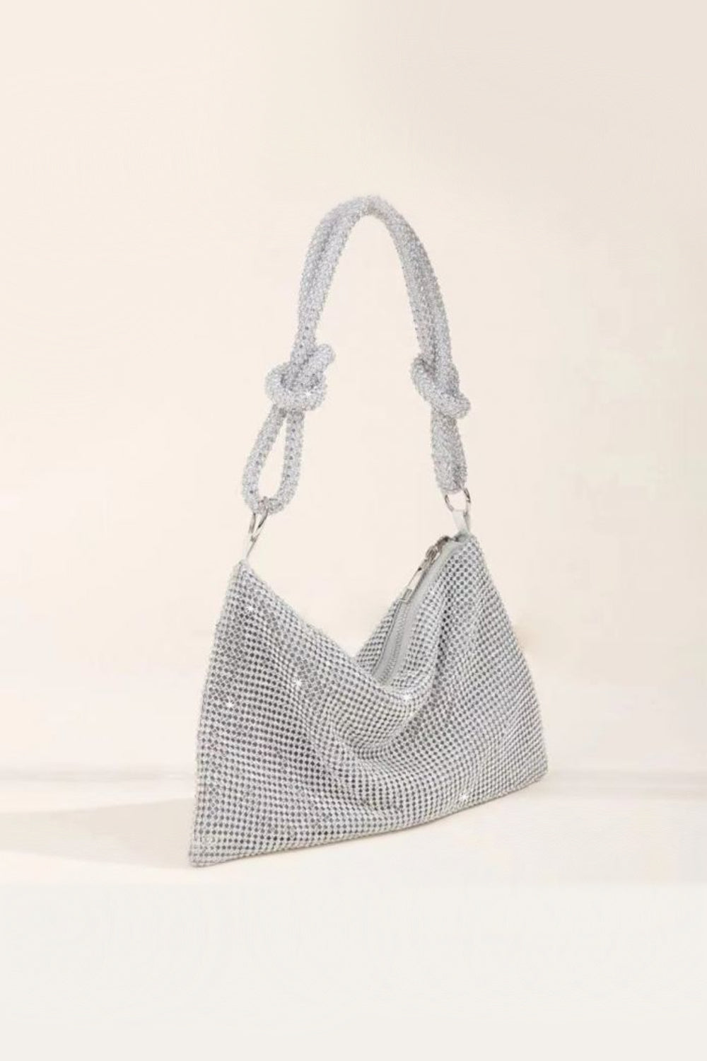 Silver Soft Crystal Mesh Evening Bag ALPA6650
