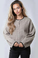 Mocha Wool Blend Contrast Edge Cardigan by Aftershock London