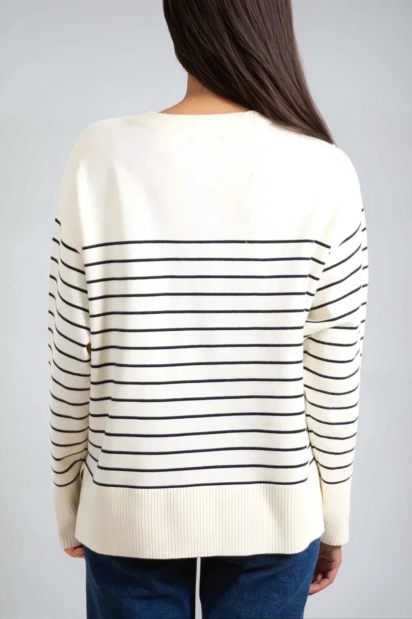 Ivory 'Amour' Stripe Jumper ALNL2575