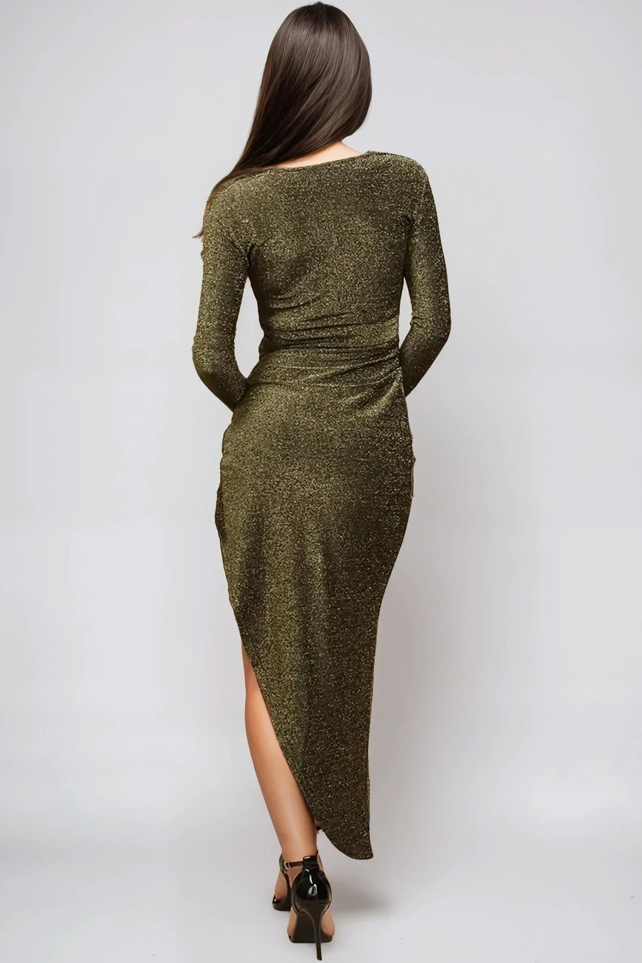 Gold Lurex Wrap Maxi Dress DEMI