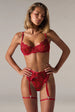 Aria Embroidered Lace Lingerie Set | Burgundy by Little Nooks
