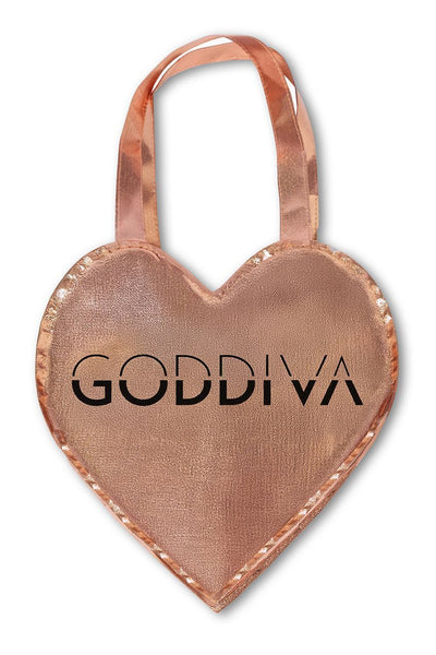 Rose Gold - Heart Shaped Foil Shopper Bag - Rose Gold by Goddiva
