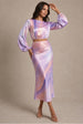 Satin Ombre Midi Slip Skirt In Multi by Chi Chi London