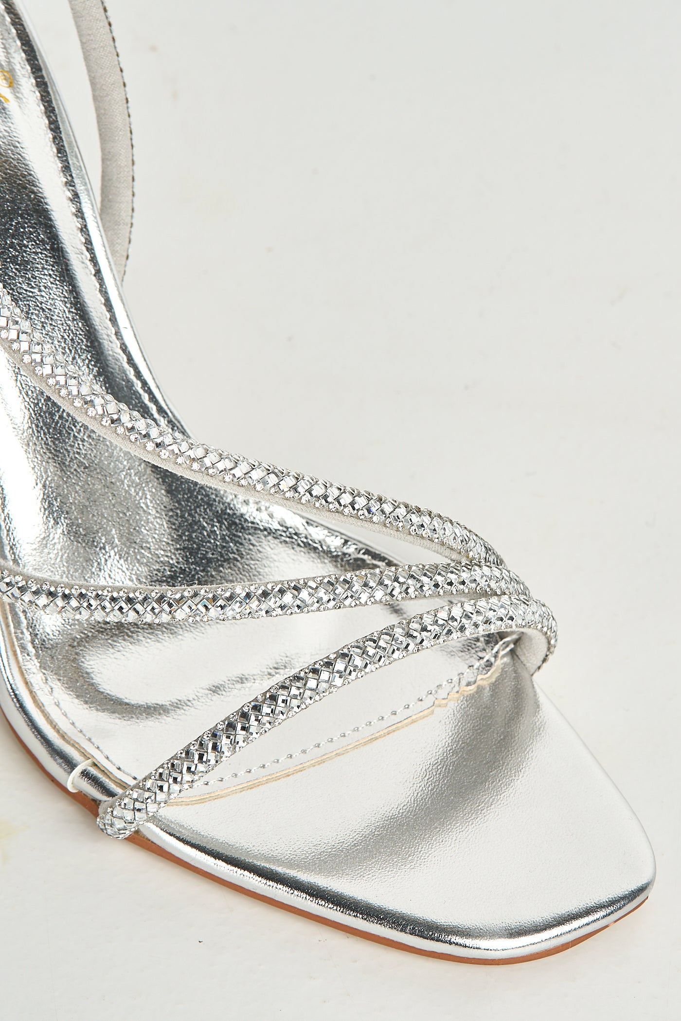 Val 3 Diamante Band Stiletto Heeled Sandals In Silver SQC-153-SVR