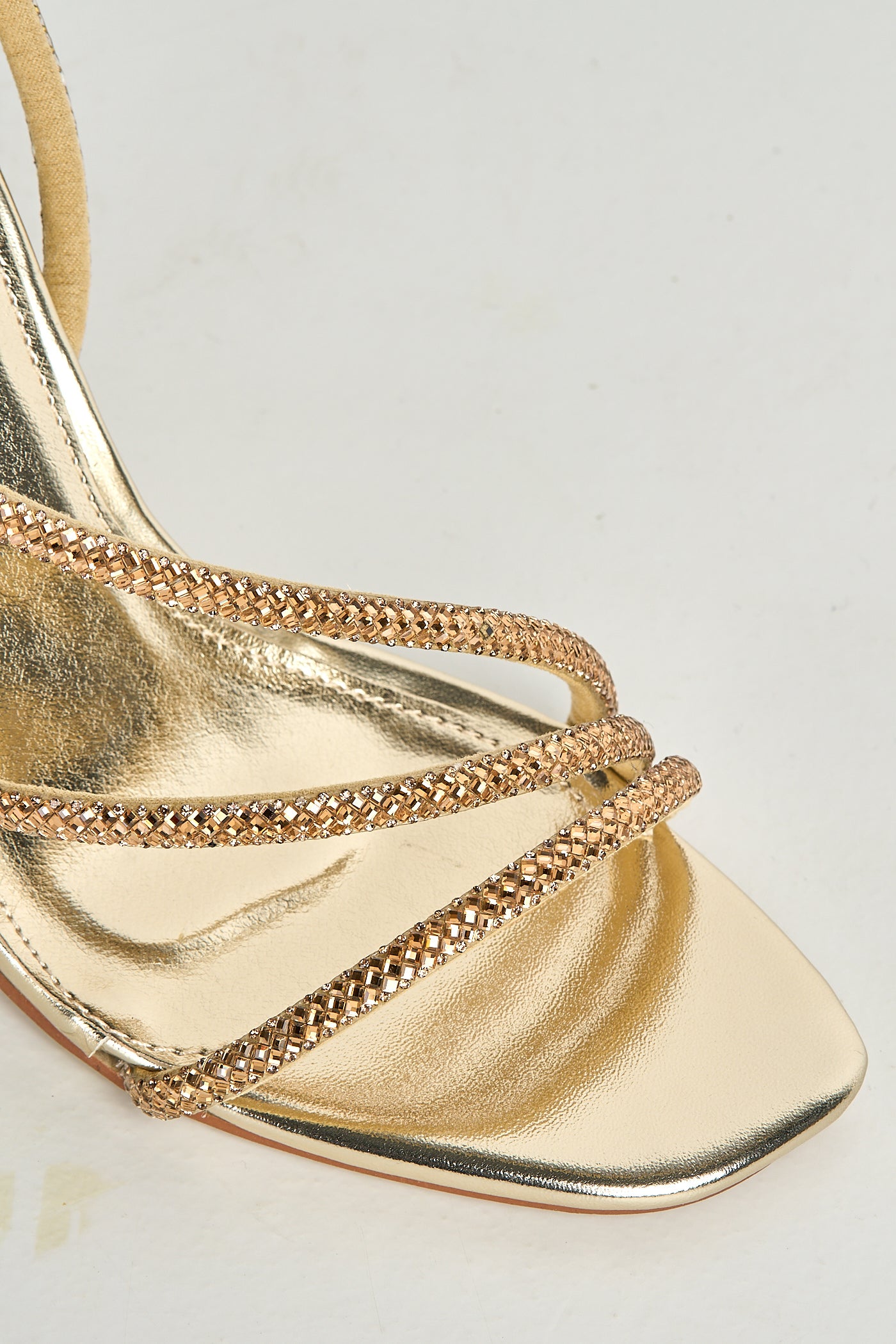 Val 3 Diamante Band Stiletto Heeled Sandals In Gold SQC-153-GOL