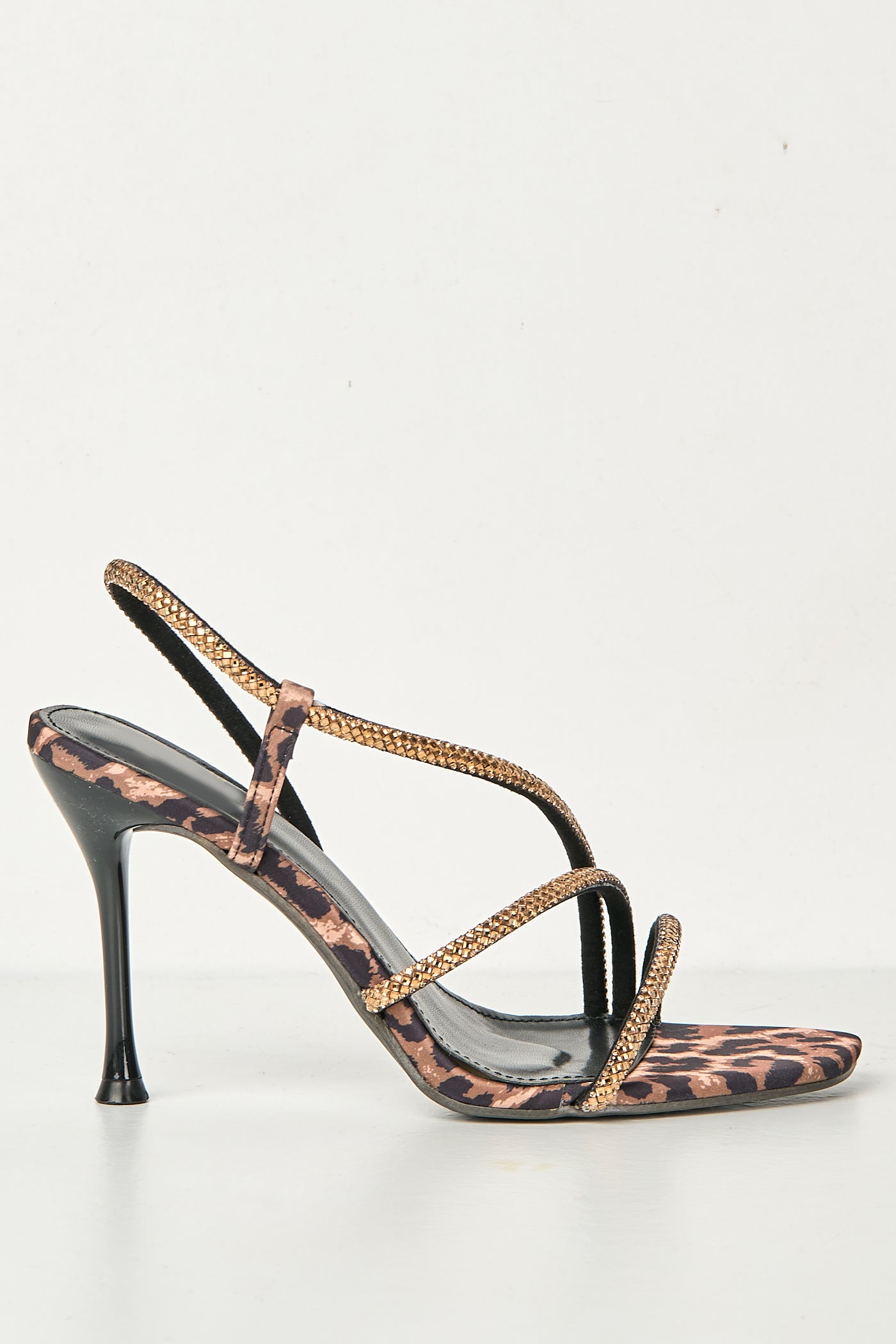 Val 3 Diamante Band Stiletto Heeled Sandals In Leopard SQC-153-LEOP