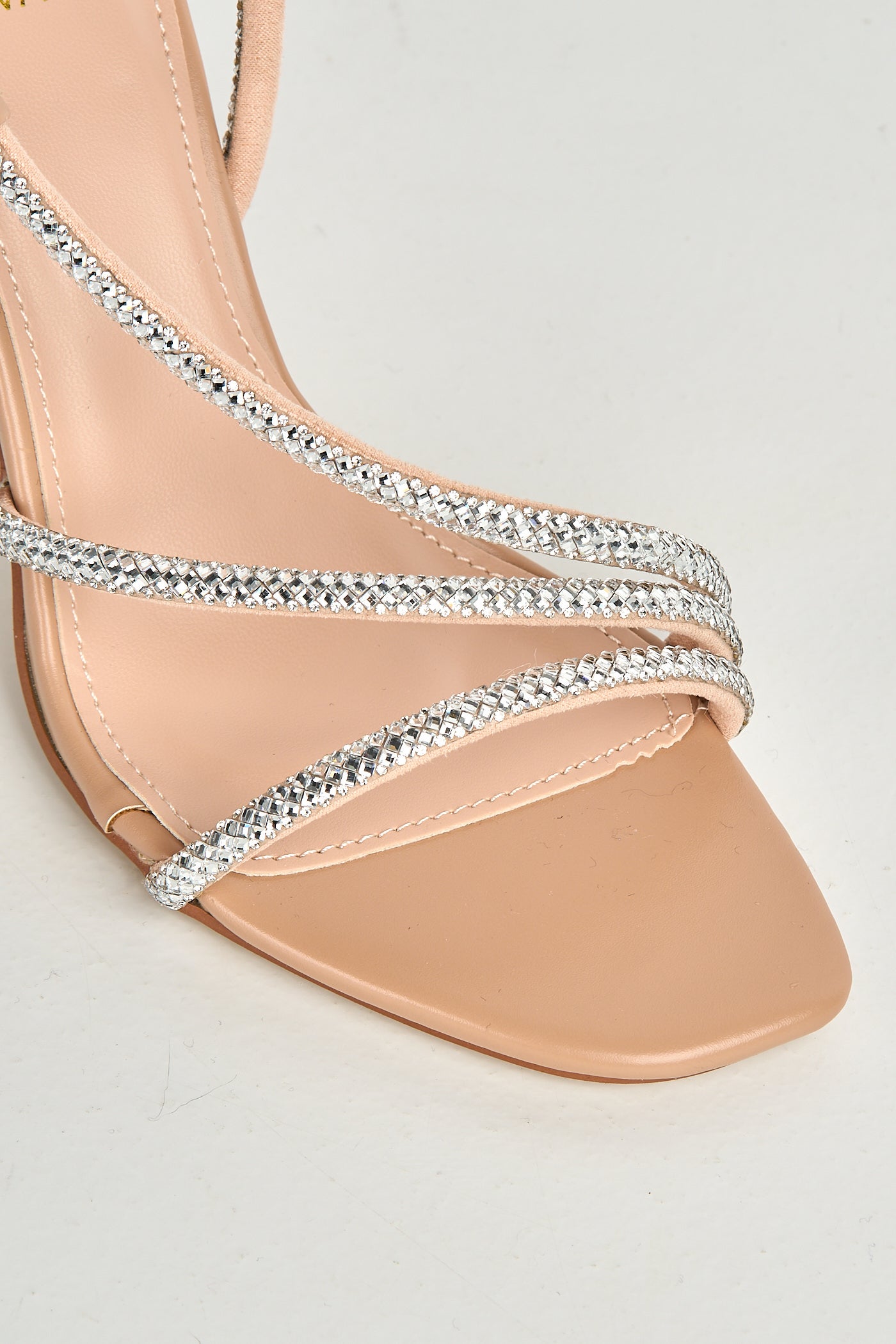Val 3 Diamante Band Stiletto Heeled Sandals In Nude SQC-153-NUD