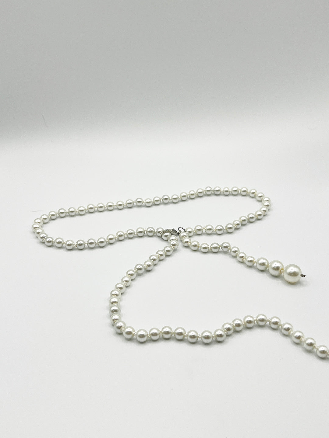 Pearl Chain Belt In Silver BT410221