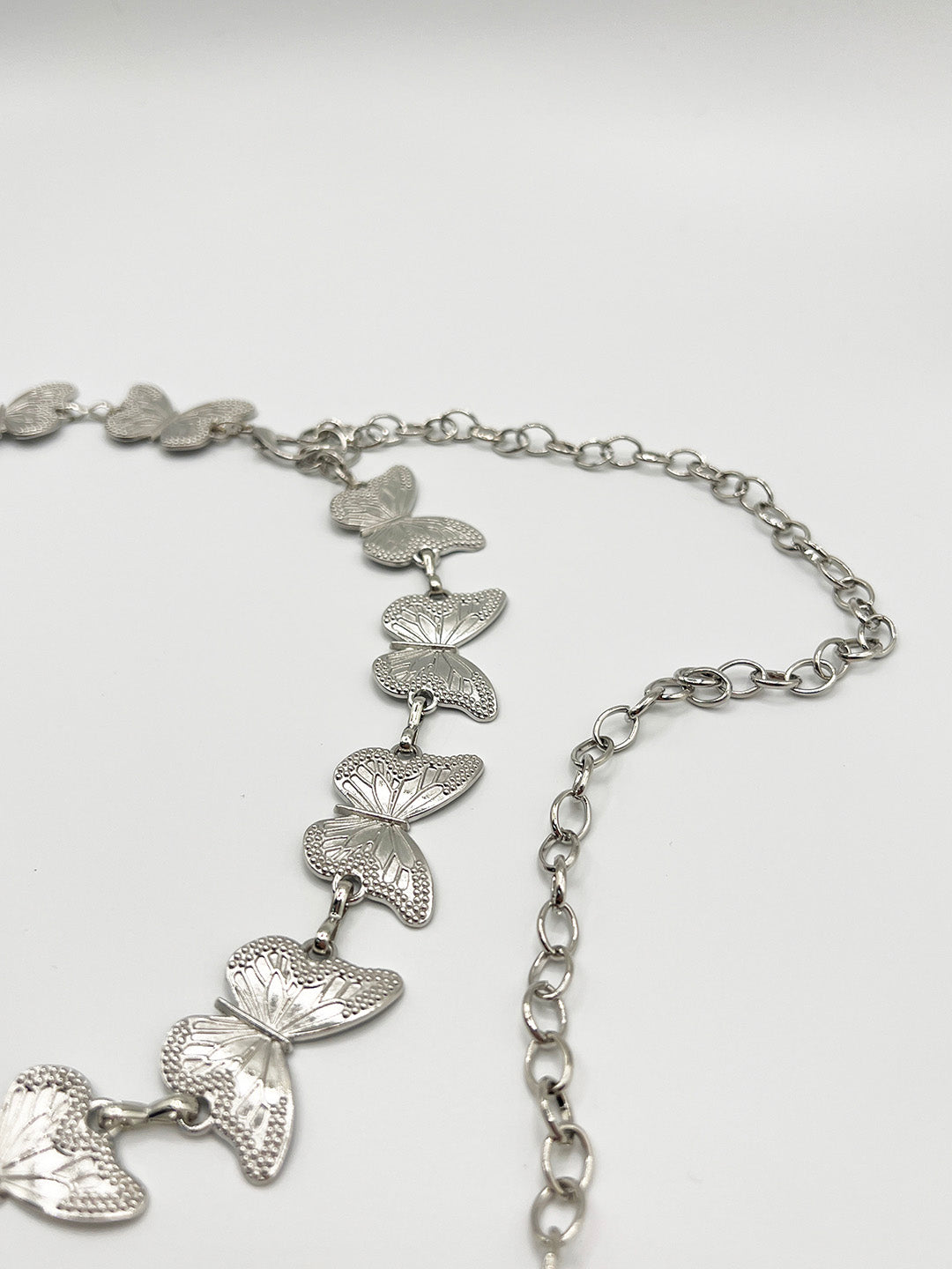 Butterfly Chain Belt In Silver BT410321