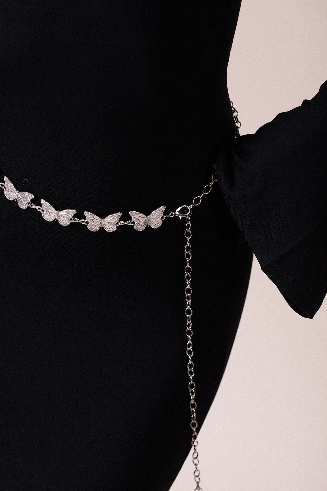 Butterfly Chain Belt In Silver BT410321