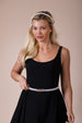 Strenchy Pearl Chain Belt With Diamante Buckle by SVNX