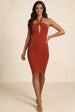 Ruched Detail Bodycon Mini Dress In Orange by Chi Chi London