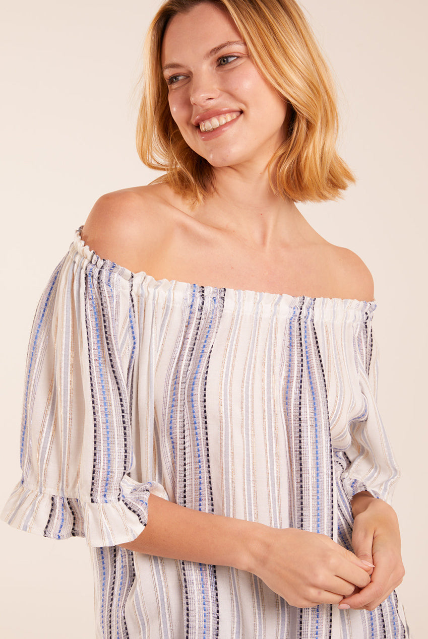 Metallic Strip Bardot Top BV245418002