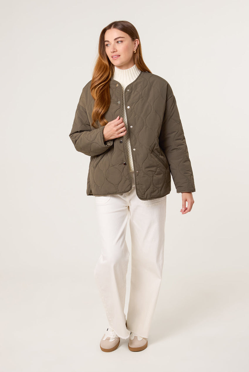 Button Front Quilted Jacket BV2515056