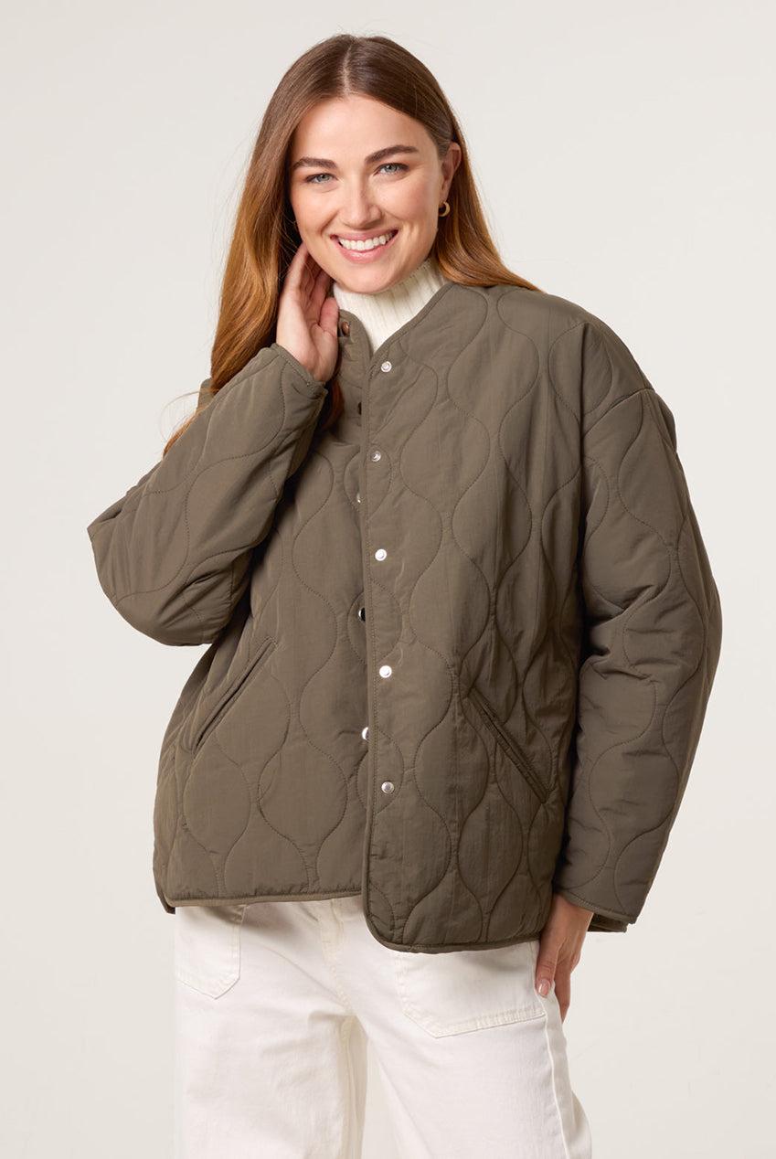 Button Front Quilted Jacket BV2515056