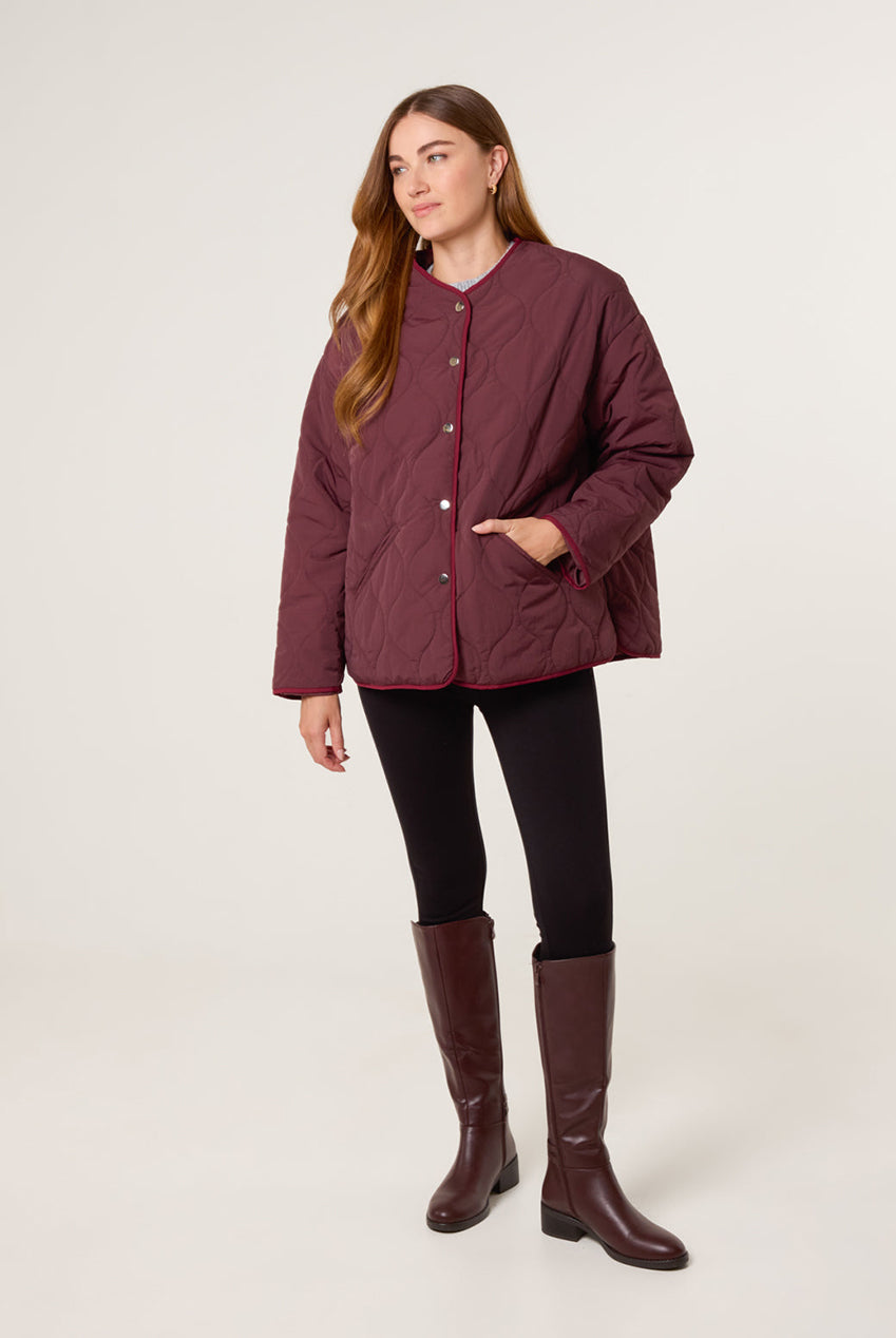 Button Front Quilted Jacket BV2515034