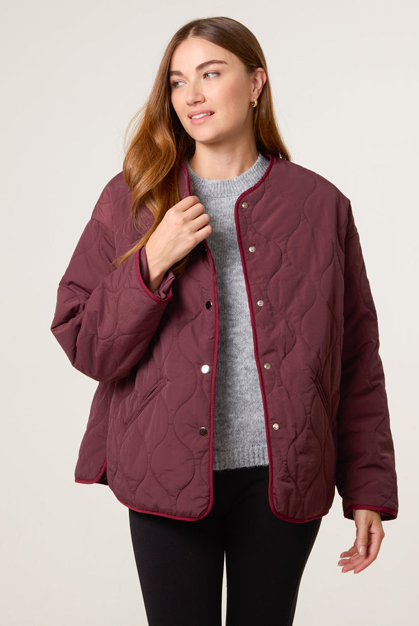 Button Front Quilted Jacket BV2515034