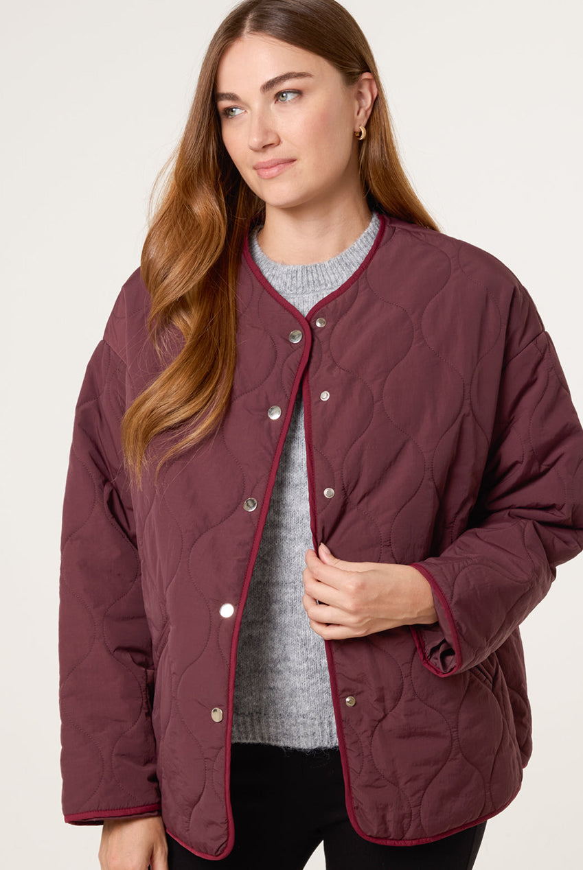Button Front Quilted Jacket BV2515034