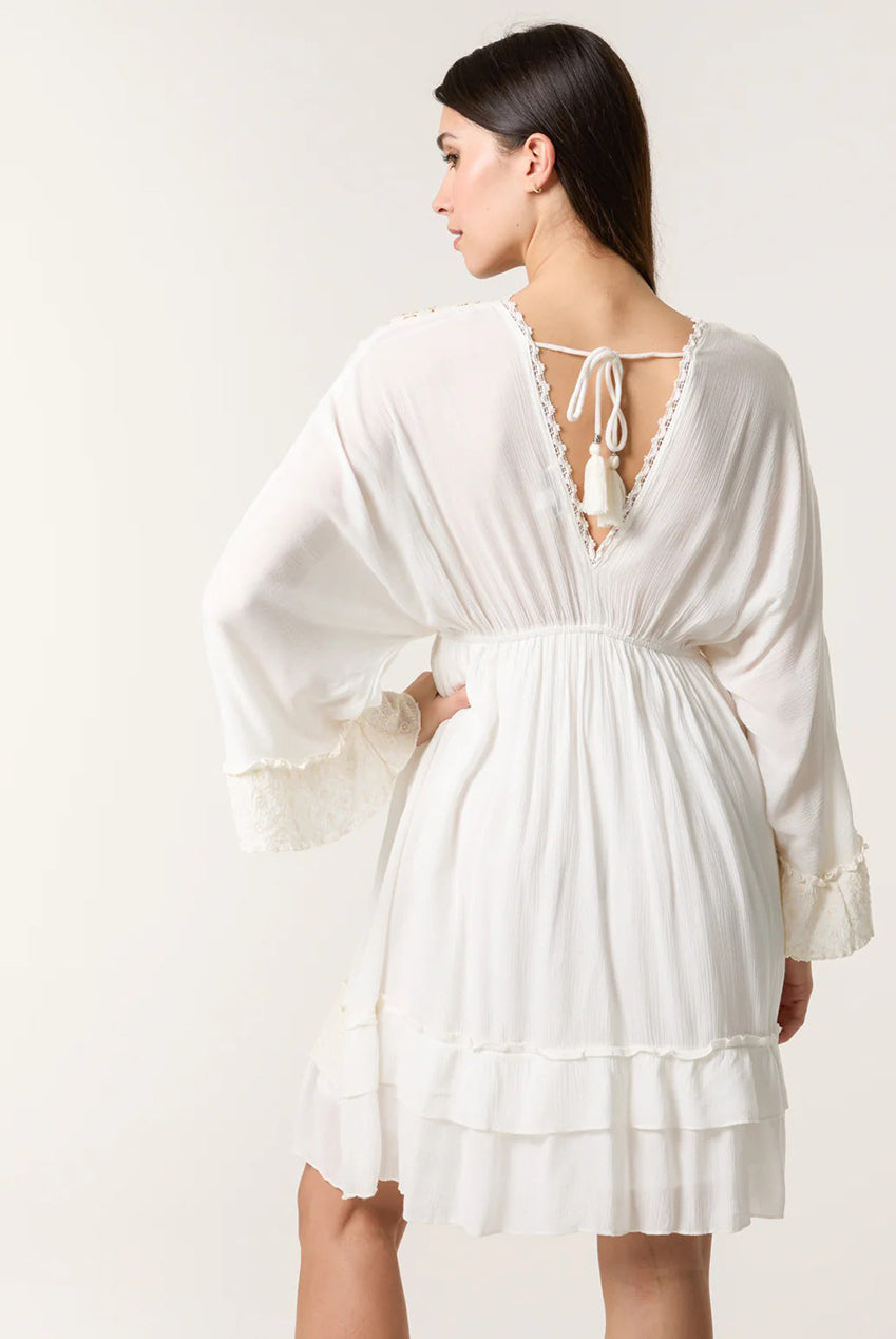 Embellished Kimono Sleeve Mini Dress BV257862014A