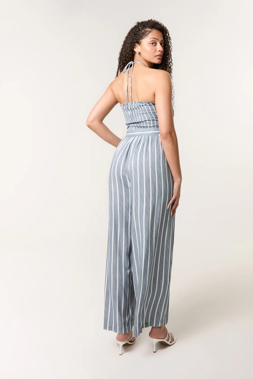 Shirred Tie Neck Jumpsuit BV257909018A