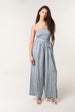 Shirred Tie Neck Jumpsuit by Blue Vanilla