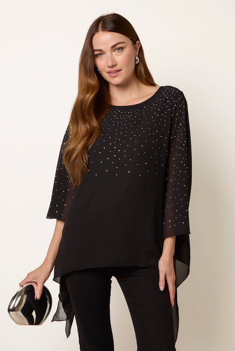 Rhinestone Tunic Top by Blue Vanilla