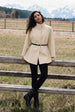 Funnel Neck Tie Front Cape by Blue Vanilla