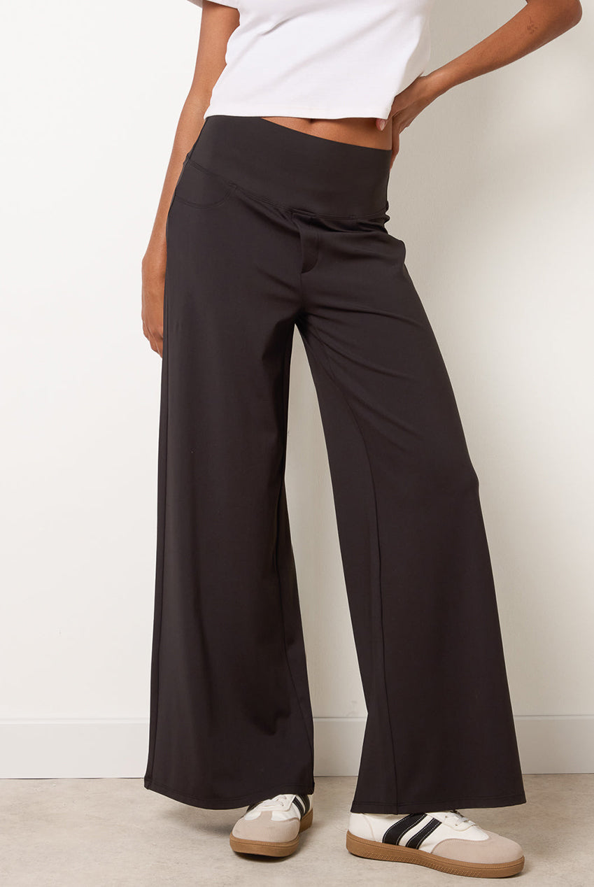 Wide Leg Soft Touch Trousers With Stretch BV261204003