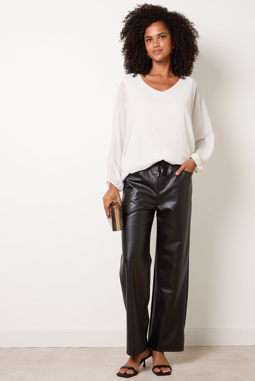 PU Wide Leg Trousers BV261215003